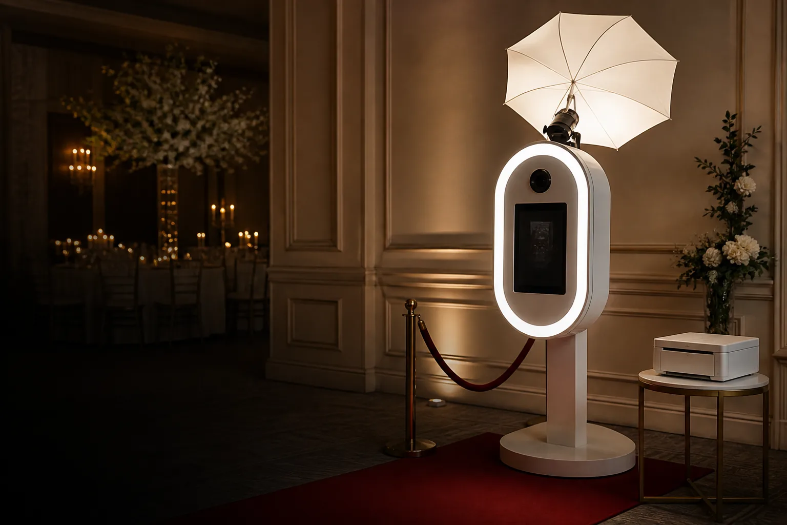 Photo booth setup for event entertainment