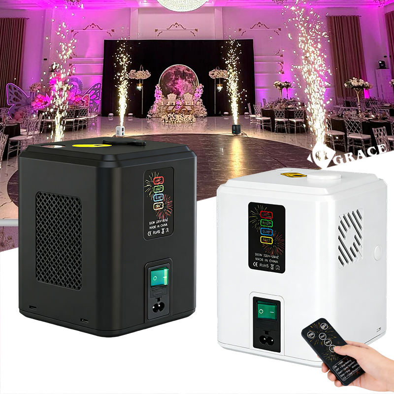 Black and white wireless 350W cold-spark machines with remote control
