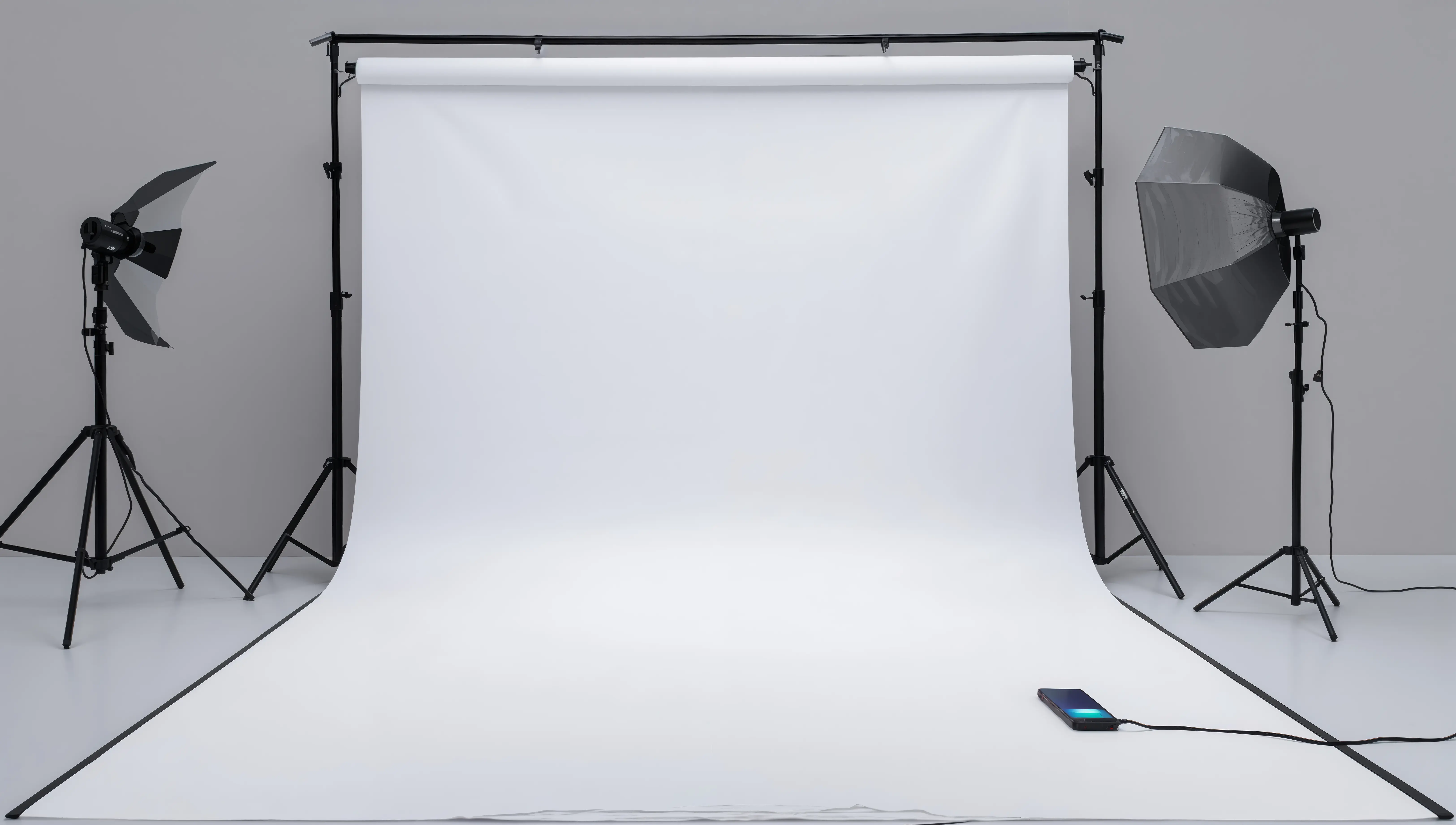 Professional studio lighting setup for an event portrait experience.